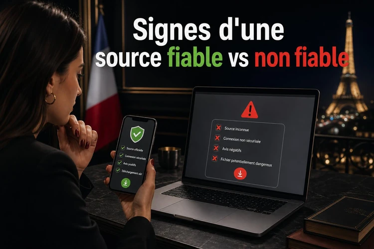 Signes d'une source fiable vs non fiable