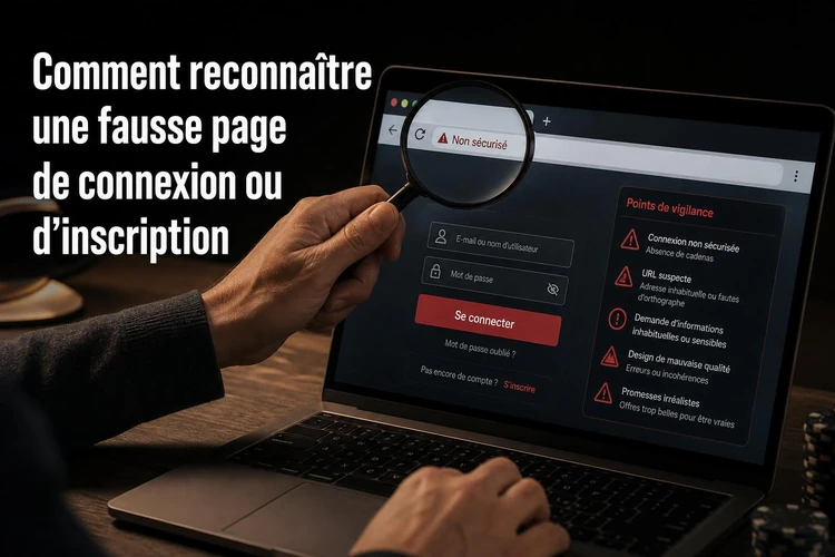 Comment reconnaître une fausse page de connexion ou d'inscription